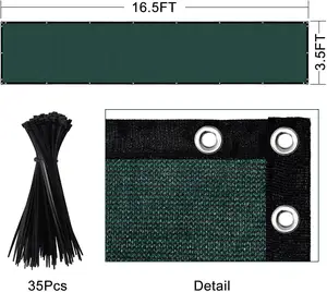 HDPE材料UV防紫外线8 'x 50' 绿色围栏隐私屏幕挡风玻璃盖织物遮阳防水布网眼布