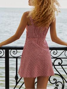 Abito alla moda in cotone con scollo a V Mini abito in <span class=keywords><strong>misto</strong></span> <span class=keywords><strong>lino</strong></span> abito da donna estivo Skipper senza maniche - Product Image 4