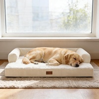 Maßgefertigtes Niedliches Modisches Hundebett mit Wasserdichten Seiten, Kristallvelours, Orthopädischer Schaumstoff, Rechteckig, Abnehmbarer Bezug, Haustier-Sofa