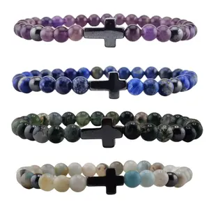 Dernière conception de bracelets de perles de pierres précieuses naturelles classiques unisexes à la mode Bracelet élastique Cadeaux de vacances Bracelets