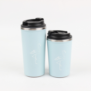 <span class=keywords><strong>Tazza</strong></span> da viaggio in acciaio inox da 350ML carina <span class=keywords><strong>tazza</strong></span> portatile riutilizzabile per auto con coperchi regalo personalizzato per gli amici - Product Image 2