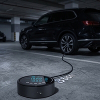 Gonfleur de pneus de voiture intelligent à affichage numérique 150 PSI, compresseur d'air portable rechargeable à double alimentation avec lumière d'urgence LED