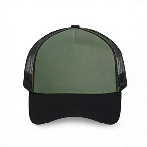 Gorra Trucker Casual de 5 Paneles Verde/Negra, Estilo Hip Hop, Ligera, Transpirable, con Malla en la Parte Trasera, Ajustable con Cierre a Presión, para Deportes al Aire Libre y Ciclismo - Product Image 1