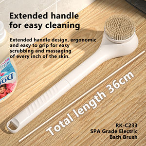 Brosse de massage électrique avec manche long ABS étanche et épurateur de corps souple en plastique pour la tête et la peau - Product Image 6