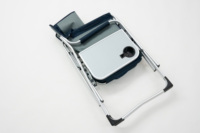 Chaise de directeur de pêche à la carpe de camping en aluminium pliante avec sac de glace et table d'appoint