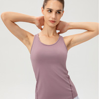 Damen Sport-Tanktop für Intensives Training Yoga Laufen Fitness - Atmungsaktiv Leichtgewichtig Kompression Schnelltrocknend Vier-Wege-Stretch