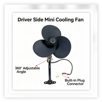 Ventilador de Refrigeración para Autobús de 12V/24V CC con Aspas de Silicona Suave 360 °   Soporte Ajustable Universal para Camiones, Autobuses, Autocares y Autocaravanas