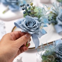 Hoogwaardige zijden blauwe kunstbloem bruiloft elegante moderne Chinese nieuw binnengekomen corsage polscorsage huisfeestdecoratie