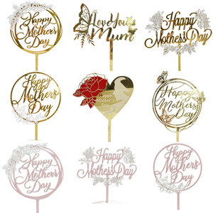 Adorno de Pastel Acrílico con Diseño de Corazón y Rosa, Decoración para el Día de la Madre, Suministros para Decoración de Pasteles - Product Image 5