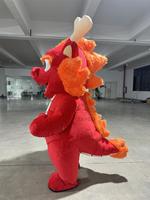 Costume de mascotte de dragon de danse chinoise costumes 2m Costume de dinosaure de dessin animé gonflable costumes en peluche pour les événements et les festivals