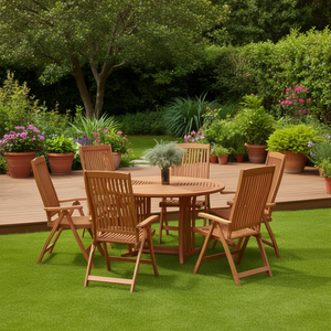 Ensemble de 6 chaises de jardin en bois d'eucalyptus massif, mobilier d'extérieur au design contemporain, chaises pliantes pour usage extérieur - Product Image 2