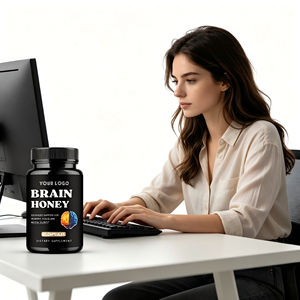 Suplemento Nootrópico Herbal, Cápsulas <span class=keywords><strong>de</strong></span> <span class=keywords><strong>Miel</strong></span> para el Cerebro con Bacopa Monnieri, Ginkgo Biloba y Melena <span class=keywords><strong>de</strong></span> León, Apoyo para la Memoria y la Claridad Mental - Product Image 1