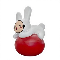 Sculpture de lapin en résine personnalisée, figurine d'animal de dessin animé, décoration pour parc à thème, événementiel