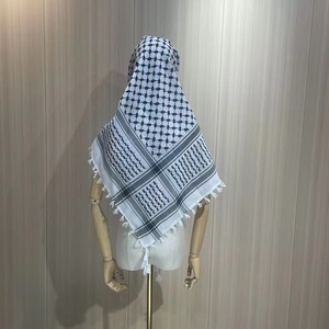 ผ้าพันคอสีขาวสีดำสำหรับผู้ชายผ้าพันคออาหรับ Palestine แบบสั่งทำสำหรับกลางแจ้ง - Product Image 2