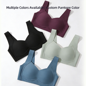 Reggiseno Senza Cuciture OEM ODM Personalizzato, All'Ingrosso, Taglie Forti, Senza Ferretto, con Spalline Larghe, Traspirante, Copertura Totale per Donne con <span class=keywords><strong>Seno</strong></span> Grande - Product Image 1