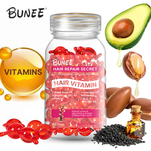 Offre Spéciale 40 capsules de vitamines sans rinçage Sérum de traitement capillaire aux huiles marocaines <span class=keywords><strong>d</strong></span>'avocat à l'argan et à la macadamia - Product Image 1