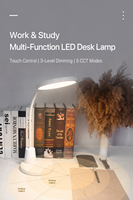 Lámpara de Escritorio LED al por Mayor, 10W, con Soporte para Teléfono, Luz de Mesa con Cuello de Cisne, OEM para Venta al por Menor