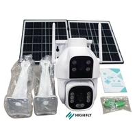 Caméra solaire HighFly 8W 12Ah AOV 4G type EU PTZ 2 objectifs 2MP avec conversation bidirectionnelle, moniteur solaire avec carte mémoire, enregistrement 24h/24