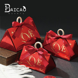 Cajas de recuerdo de boda con tarjeta dorada de nuevo estilo: cajas de dulces de mano plateadas de gama alta, Cajas de Regalo de devolución de recepción de boda - Product Image 5