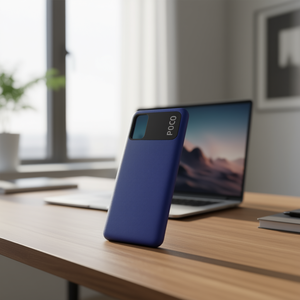 Cover posteriore per cellulare Poco, custodia in similpelle blu per Xiaomi Poco M3 - Product Image 3