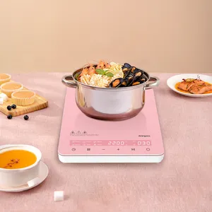 Горячая Распродажа розовая портативная индукционная плита 2000 Вт CE варочная панель электрическая Одиночная индукционная плита