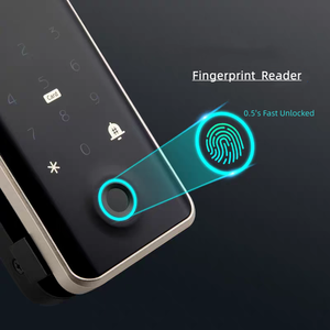 Serrure de porte intelligente TT Lock avec empreinte digitale biométrique et mot de passe numérique, connectée au Wi-Fi, en alliage d'aluminium, sans perçage, pour porte en verre, pour usage professionnel - Product Image 4