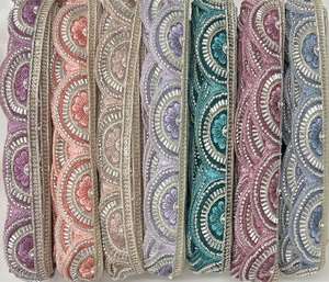 Cinta de Tela Bordada con Lentejuelas y Cuentas de Lujo, Accesorios de Alta Costura para Vestidos de Novia, Adorno con Cuentas Hechas a Mano - Product Image 3