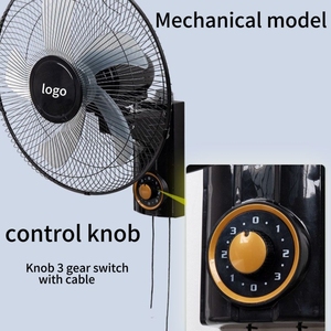 Ventilateur mural oscillant de 16 pouces à commande mécanique, alimenté par batterie/énergie solaire, avec 3 vitesses, en métal noir, pour extérieur, prêt pour la voiture, HVAC S - Product Image 3