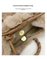 Nouvelle peluche artificielle lapin fourrure mignon citrouille forme femmes fille sac à main vacances nuage Style élégant unique épaule sacs à bandoulière
