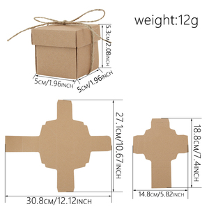 Accept Custom Logo <strong>Small</strong> Kraft Candy Treat Paper <strong>Boxes</strong> <strong>With</strong> <strong>Lids</strong> Party Favour Cookie Chocolate Package Box <strong>With</strong> <strong>Lid</strong> for Birthday - Product Image 2