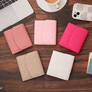 Hongbo Top Xmas/School Gift 10-Color Pebble Quilted Leather Mini Portable Multi-Functional Card Wallet pour Bill, Cash, Money - Product Image 2