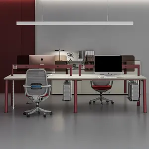 Customized Furniture Jieao C Series 4 Person Office Partition Workstation With Dangling Cabinet