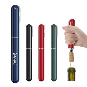 Ensemble tire-bouchon de luxe personnalisé avec logo, pompe à air intégrée, ouvre-bouteille facile, tire-bouchon stylo en plastique pour articles promotionnels - Product Image 6