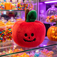 Nouveau Cadeau d'Halloween Pomme Rouge en Peluche de Polyester, Fourniture Transfrontalière, Jouet en Peluche, Fruit Maléfique, Pendentif Décoratif de Fête