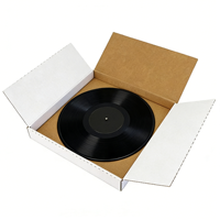 Boîte d'expédition pour disques vinyles, boîte en carton ondulé kraft blanc pour l'expédition et l'emballage de disques vinyles LP, protection pour les disques vinyles