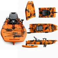 Kayak de pêche modulaire monoplace en deux parties de 2,8 m avec pédalier détachable en PEHD, prêt pour moteur électrique, certifié CE - Vente en gros