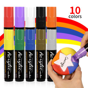 Marqueur acrylique à <span class=keywords><strong>pointe</strong></span> <span class=keywords><strong>feutre</strong></span> Jumbo 10 couleurs 15mm pour peinture sur toile et graffiti - Product Image 1