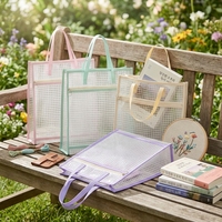 Sac de transport transparent et étanche en EVA pour documents, idéal pour le rangement et l'organisation des travaux d'aiguille, sac de projet pour broderie