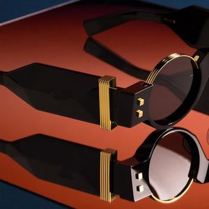 Finewell Brand di lusso Designer Punk retrò tonda polarizzata con Logo personalizzato di alta qualità <span class=keywords><strong>occhiali</strong></span> <span class=keywords><strong>da</strong></span> <span class=keywords><strong>sole</strong></span> in acetato uomo donna - Product Image 2