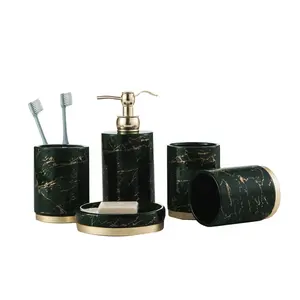 accessori per il bagno di cotone Suppliers-Commercio all'ingrosso Verde di Ceramica Accessori Per il Bagno Per Il Regalo Set