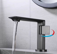 2024 moderne mitigeur en laiton salle de bain robinet eau chaude froide pont monté noir monotrou pour chambre extérieur bassin robinet