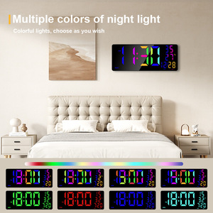 Large-scale RGB LED Magic Color Wall <strong>Clock</strong> Multifunctional Alarm Timing <strong>Countdown</strong> Display Plastic Material for Living Room - Product Image 4