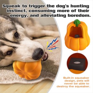 Juguetes de Peluche de Lujo para Perros con Forma de Calabaza de TPR, Sonido de Risa, Pelota Masticable para Entrenamiento de Pastoreo, Seguro para Exteriores - Product Image 3