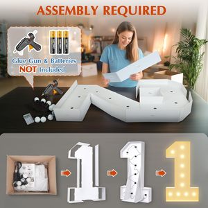 <span class=keywords><strong>N</strong></span>úmero Luminoso Decorativo de 1.2 Metros de Altura, Funciona con Baterías, para Decoració<span class=keywords><strong>n</strong></span> de Bodas y Fiestas al Aire Libre, Requiere Ensamblaje - Product Image 5