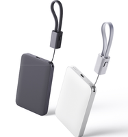 Batterie externe ultra-mince avec câble intégré 5000 mAh 22,5 W certifiée SMART par CCC, cordon indépendant, double usage pour une seule ligne