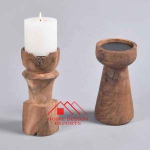 Portavelas de Mango Hechos a Mano para Decoración Navideña, Estilo Rústico Vintage, de Madera de Acacia - Product Image 5