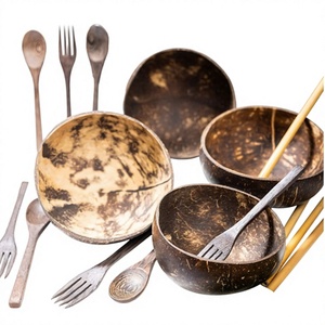 Ventes en gros de bols en coquille de noix de coco jetables faits à la main avec cuillère pour le camping - Option de logo personnalisé par Eco2go Vietnam - Product Image 5