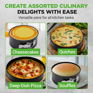 Non-Stick <b>Cake</b> Pan Set 3 Pieces <b>Cake</b> <b>Mold</b> Removable Bottom Carbon Steel Non-stick Tart Pan - Product Image 4