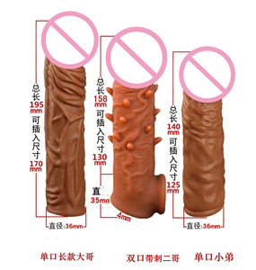 Crystal met stekelige noppen condoom volwassen seksspeeltje voor mannen masturbatie massager geëmuleerde mannelijke draagbare vertraagde penishoes - Product Image 5