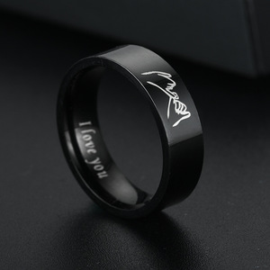 Cincin Pasangan Anti Karat Baja Tahan Karat Hadiah Valentine untuk Kekasih, Janji <span class=keywords><strong>Pinky</strong></span> I Love You, Perhiasan - Product Image 6